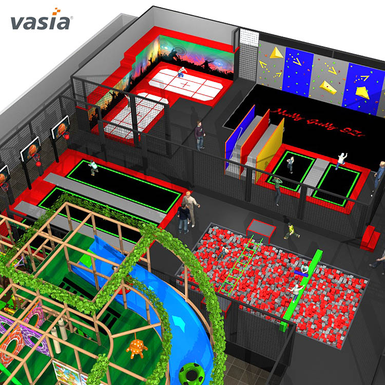 Indoor Trampoline Park with Soft Foam Pit-Vasia