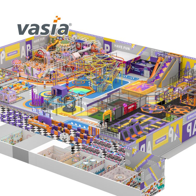 Large Indoor Playground with Colourful Equipment