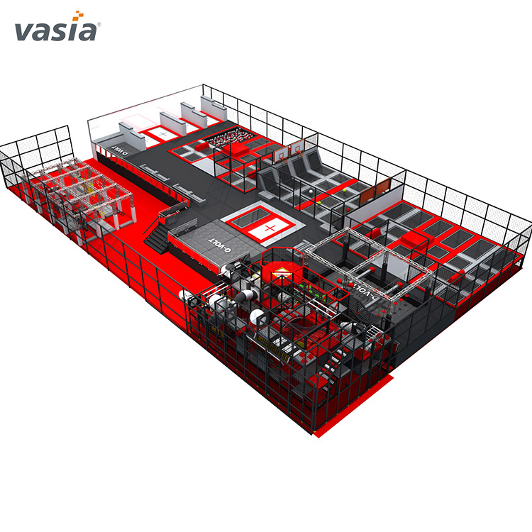 Large Commercial Trampoline Playground with Rope Course 