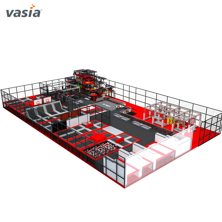 Large Commercial Trampoline Playground with Rope Course 