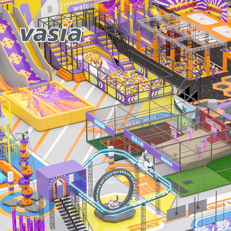 Large Indoor Playground with Colourful Equipment
