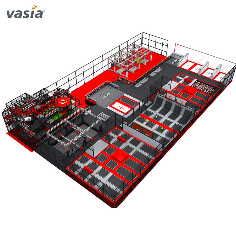 Large Commercial Trampoline Playground with Rope Course 